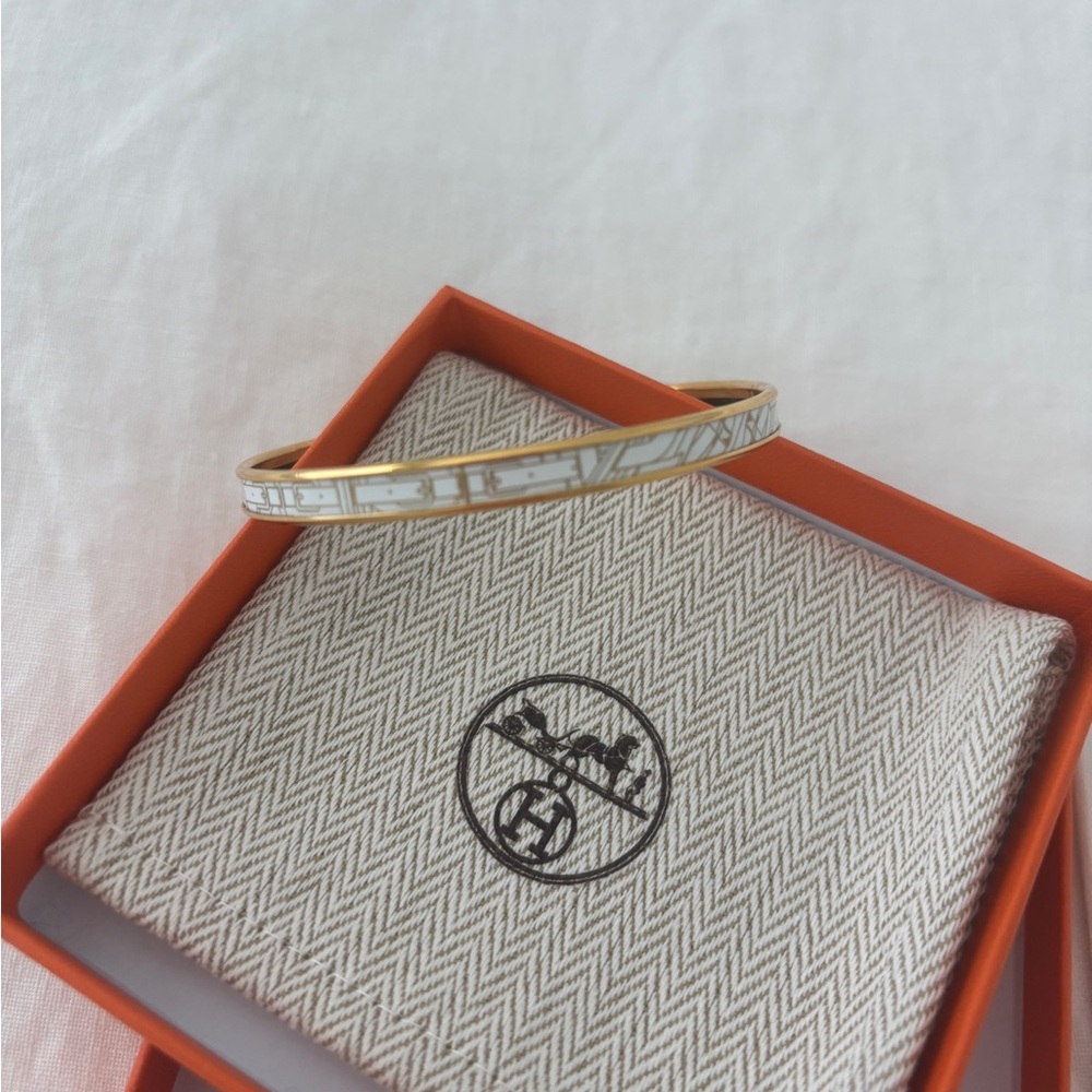 Hermes Gold and White Bracelet Modern Luxury